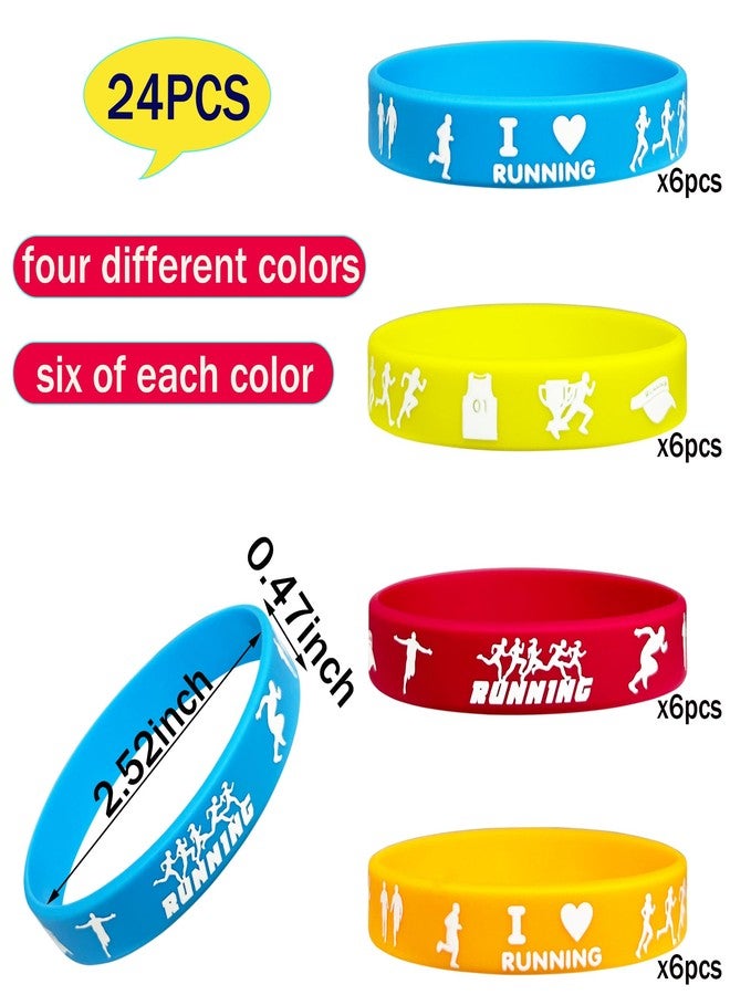 FSHANEE Running Rubber Bracelets, Silicone Wristbands for Marathon Party Supplies, Set of 24 Counts - Image 2