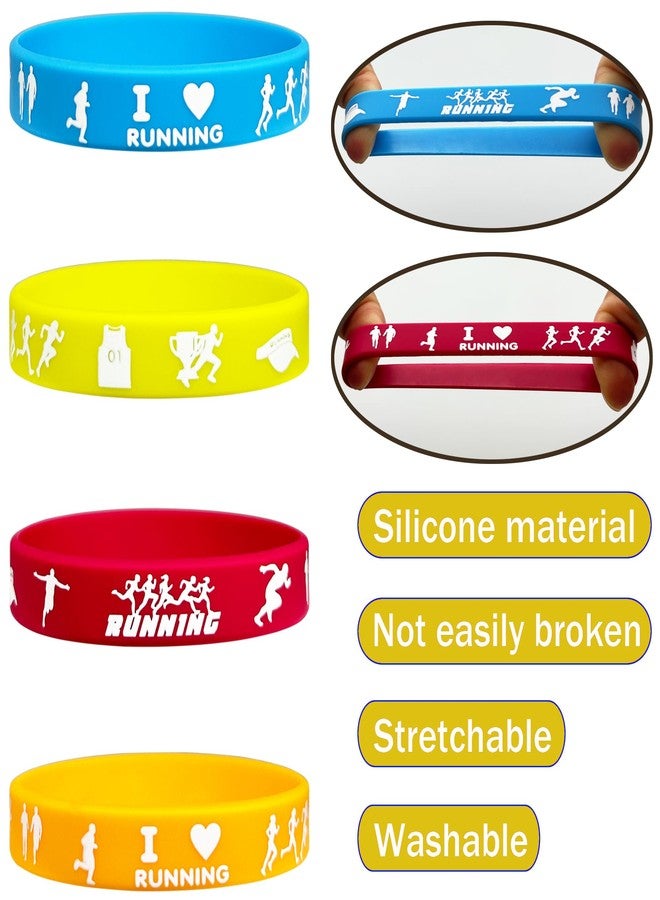 FSHANEE Running Rubber Bracelets, Silicone Wristbands for Marathon Party Supplies, Set of 24 Counts - Image 3