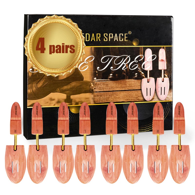 Cedar Space Wooden Shoe Stretcher Tree, 6.5-14 Sizes Cedar Wood Shoe Trees,2/4PC Shoe Stretcher for Men, Sneakers,Boots - Image 3