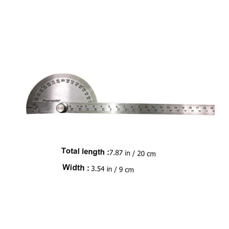Stainless Steel Angle Gauge Protractor Ruler For Woodworking Carpentry And Drawing - Image 3