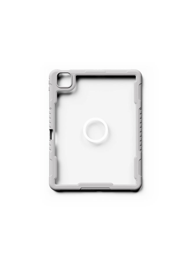 For IPad Pro11/12.9 Inch Magsafe Magnetic Tablet Protective Case Mini7 Protective Case Air7/6-Color:Pen Tray Model - Gray And White Frame 【four-sided Airbags To Prevent Falls + Hardened To Prevent B  - Image 1