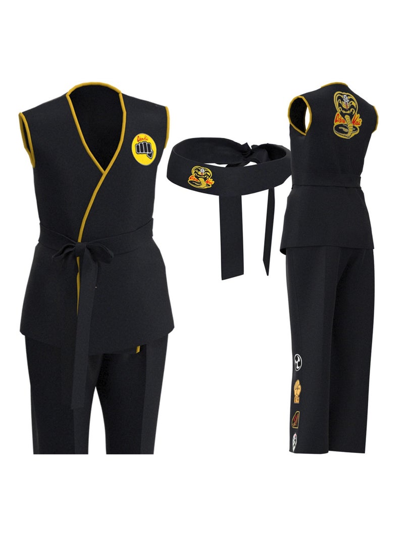 Longwei Boy Taekwondo Clothes Cosplay Clothes Cobra Karate Training Clothes Taekwondo Training Clothes Stage Dress Up Costume