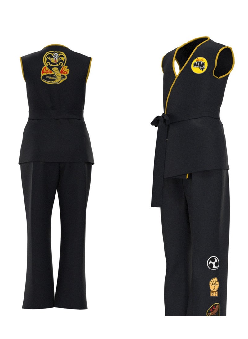 Longwei Boy Taekwondo Clothes Cosplay Clothes Cobra Karate Training Clothes Taekwondo Training Clothes Stage Dress Up Costume