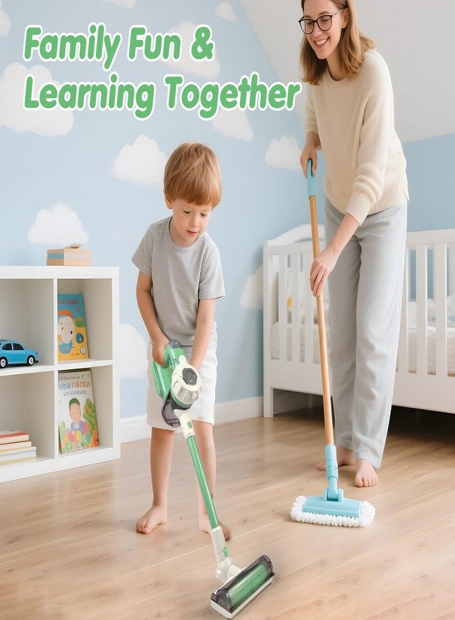 BAYMI 3-in-1 Kids Vacuum that Really Works, Toddler Toy Vacuum Cleaning Set with Working Suction, Realistic Pretend Play Gift for Boys and Girls Ages 3+ (Green) - Image 5