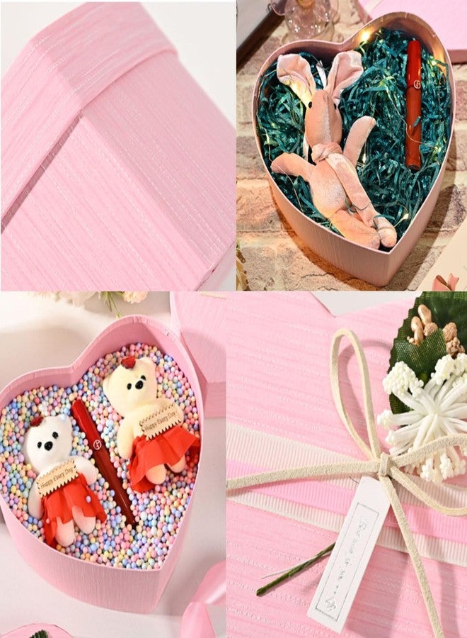 HAISENGO 3 Pcs Heart Shaped Box for Flower Arrangement Packaging Boxes Heart Gift Wrapping Box with Lid for Present Candy Gift Treat Box for Gifts Floral Boxes Lipstick Flower Packaging - Image 4
