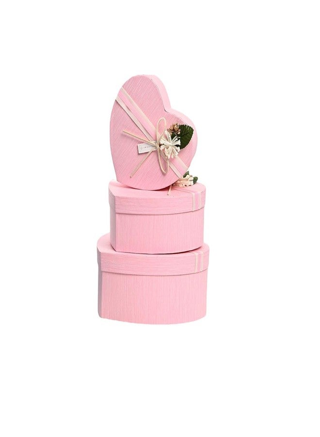 HAISENGO 3 Pcs Heart Shaped Box for Flower Arrangement Packaging Boxes Heart Gift Wrapping Box with Lid for Present Candy Gift Treat Box for Gifts Floral Boxes Lipstick Flower Packaging - Image 1