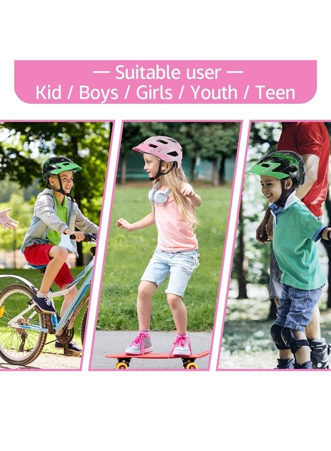 SIFVO Kids Helmet, SIFVO Kids Bike Helmet Boys and Girls Bike Helmet with Cool Visor Helmet for Kids 5-14, Kids Bike Helmets Youth Bike Helmet Adjustable & Lightweight 50-57cm (Pink Butterfly【New】) - Image 2