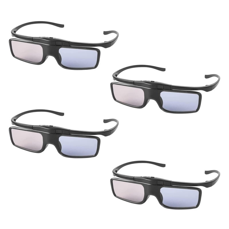 Cocar RF 3D Glasses Active Shutter RF 3D Glasses Rechargeable Suitable for RF 3D TV Projectors RF 3D Eyewear Compatible with TDGBT500A SSG5100GB AN3DG40 Pack of 4 - Image 2