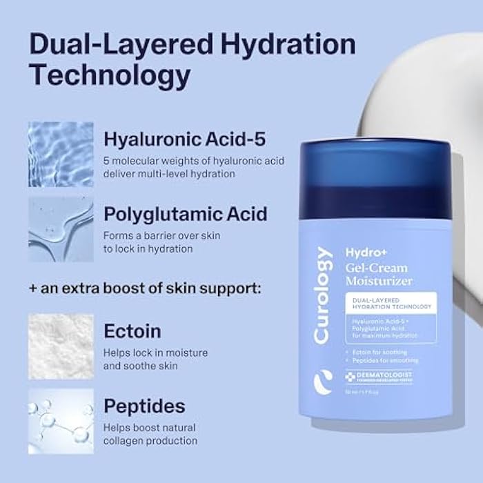 Curology Hydro+ Gel Cream Moisturizer, Lightweight Face Lotion for Sensitive Skin, 1.7 fl oz - Image 4
