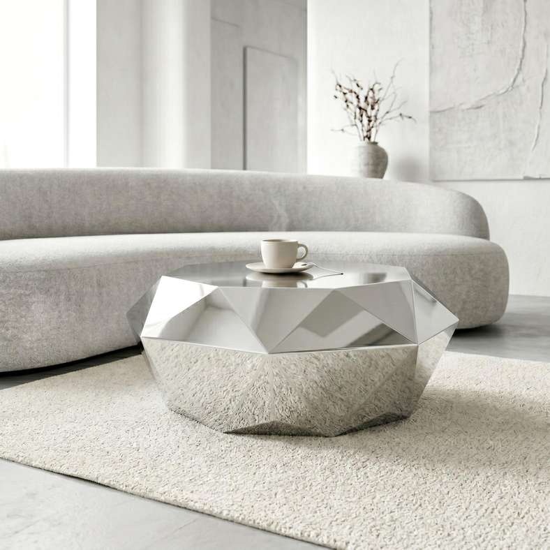 Pan Home VERENA COFFEE TABLE POLISH - SILVER - 041IBR2500009 - Image 1