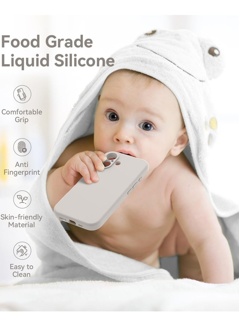 iPhone 16 Case (Stone) - Upgraded Silicone Case with Camera Protection, Compatible with MagSafe, Anti-Scratch Microfiber Lining & 2 Screen Protectors - Image 5