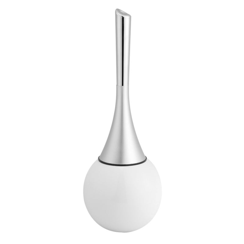 Creative Bathroom Toilet Scrub Cleaning Brush Holder Set with Stainless Steel Base (White) - Image 5