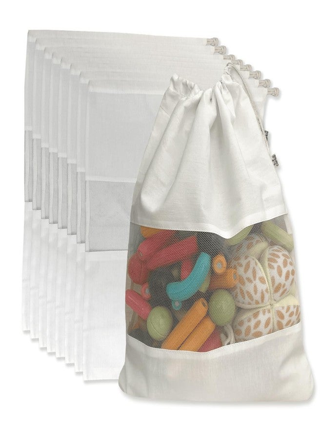 Clarkia 5 Pack Cotton Dust Bags for Handbag Purses Shoes Boots Drawstring Bag Travel Storage Pouch (18×18 in, Beige) (9, 10x12 inch) - Image 1