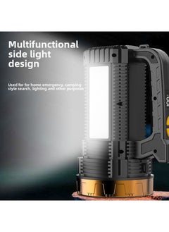 Generic Hand-held Flashlight LCD Digital Electric Display Large Floodlight Portable Light Solar Red And Blue Warning Emergency Searchlight-Color:Sv10 Solar Digital Display + Output 3*1200 Battery 96 Cups 55 Wicks Gold Plastic + Side Light (white)  - Image 3