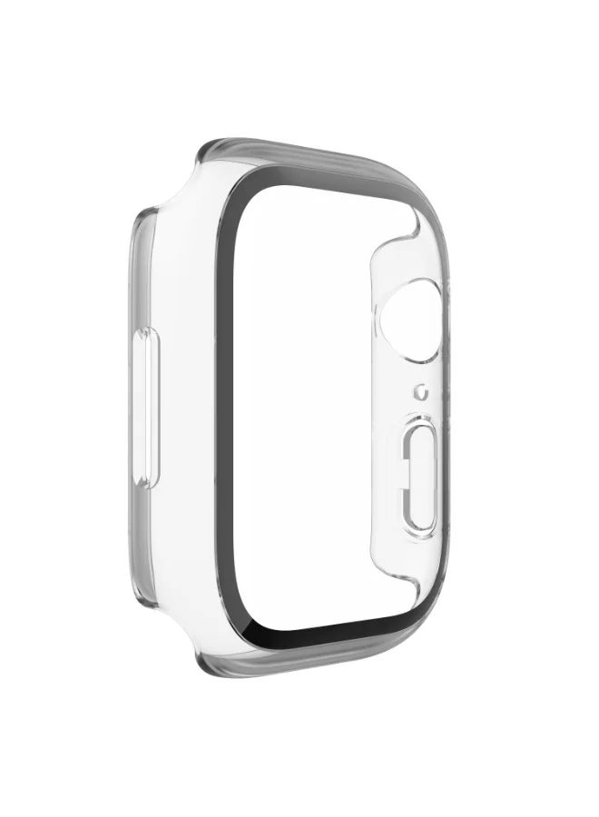 belkin ScreenForce Apple Watch Screen Protector + Bumper (45mm)| Full 360 Protection, Tempered Curved Glass, AntiBacterial, for Apple Watch Series 8/7/6/5/4/SE - Transparent