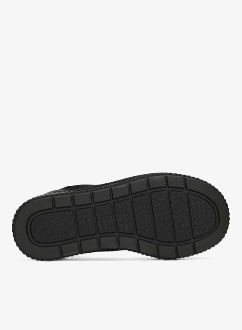 Mexx BLACK Panelled Lace-Up Sneakers with Faux Fur Trim for Women | Best Price UAE