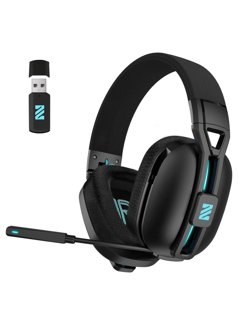 كولوسي سماعة ألعاب لاسلكية ثنائية الوضع M600 لـ PS5/كمبيوتر/لابتوب | بلوتوث 5.3 و2.4G بتأخير منخفض جدًا | تشغيل حتى 48 ساعة | تصميم أذني قابل للطي مع ميكروفون إلغاء الضوضاء - Image 1