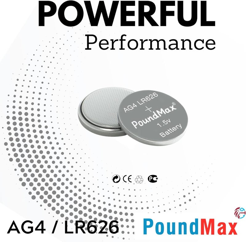 PoundMax 10 X AG4 376/377 LR66 SR626 SR626SW 1.5V Alkaline Button Cell Battery - Image 3
