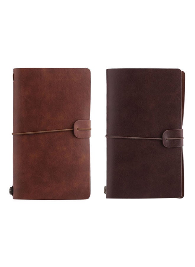 نيبمينينت دفتر يوميات محمول مناسب للسفر يحتوي على 114 ورقة بني غامق - Image 3