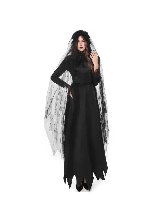 ماركة غير محددة زي العروس الشبح (S-XXL) لهالوين بلون مجسم  - Image 2