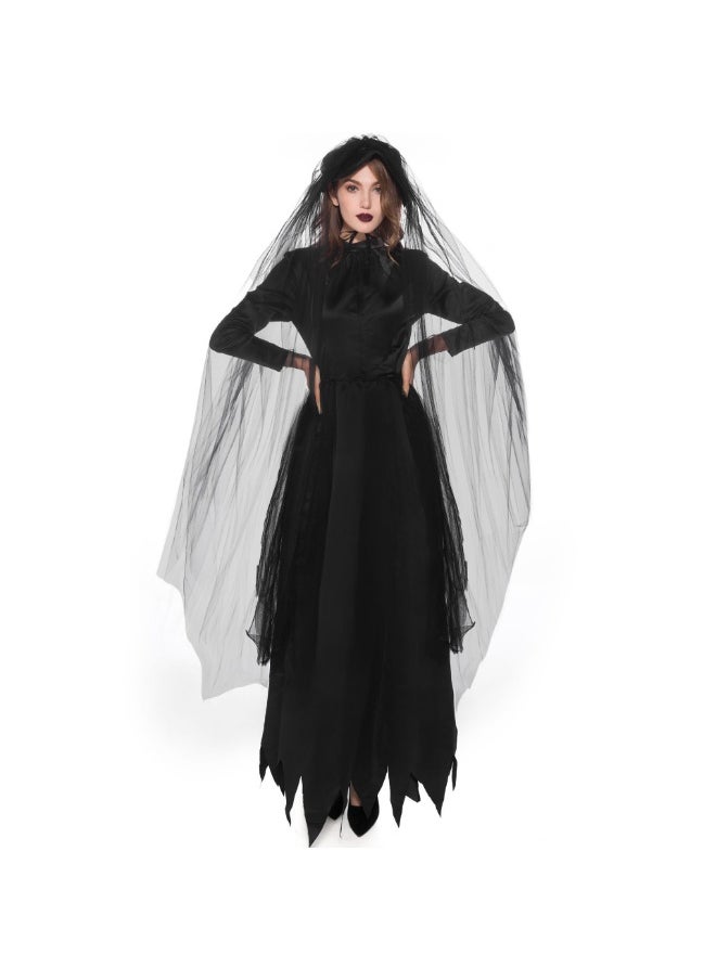 ماركة غير محددة زي العروس الشبح (S-XXL) لهالوين بلون مجسم  - Image 1
