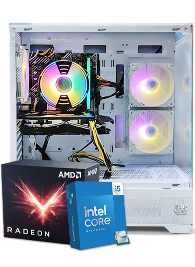 Truenort - Gaming PC, Intel Core i5-11400F, RX 580, 16GB RAM, 1TB SSD, Air Cooler 120mm, 650W PSU, Window 11 Pro, White Case - Image 1