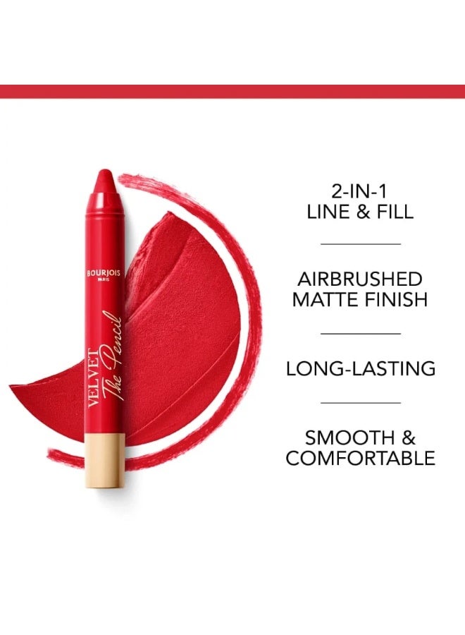 بورجوا باريس Velvet The Pencil رقم 7 قلم شفاه مطفي لون غني وثبات طويل ولمسة مخملية أنيقة - Image 4