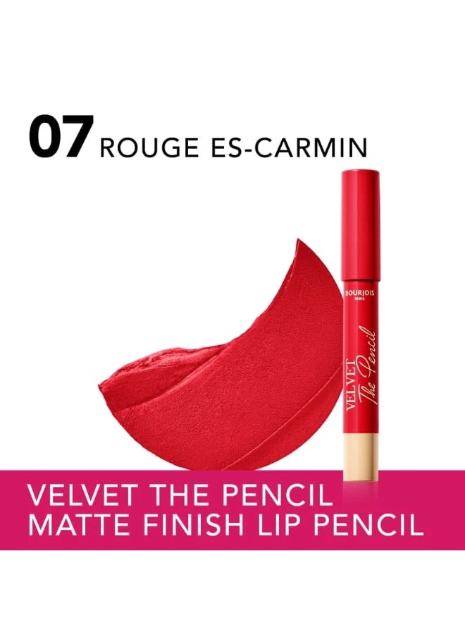 بورجوا باريس Velvet The Pencil رقم 7 قلم شفاه مطفي لون غني وثبات طويل ولمسة مخملية أنيقة - Image 3