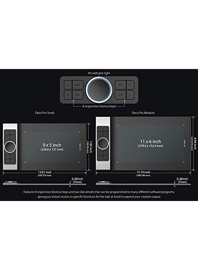 XP-PEN Deco Pro Medium Graphics Drawing Tablet – Ultrathin Digital Pen Tablet with 8192 Pressure Levels, Tilt Function, Dual Control Wheel, 8 Shortcut Keys, 11×6 Inch Working Area - Image 4