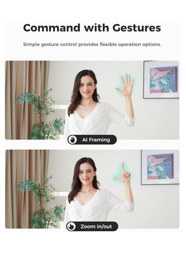 OBSBOT Meet SE 1080P 100FPS Webcam for PC, AI Framing Streaming Camera with 1/2.8" Sensor, Beauty Mode, Gesture Control, DOL HDR, Web Camera for Desktop Computer, Laptop, Gaming, Meeting (Cloud White)