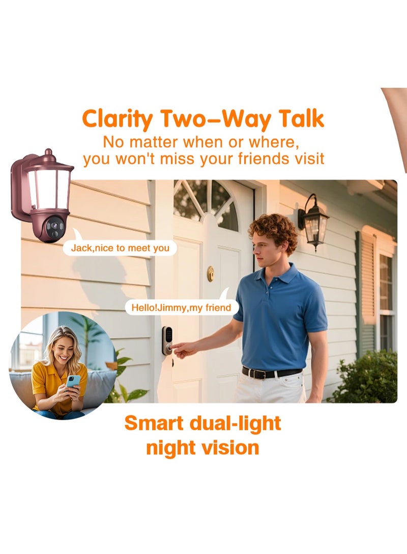 WiFi PTZ Security Camera wireless Surveillance Light Bulb Outdoor with Courtyard Light 3MP 360° Pan Tilt AI Human Detection Two Way Audio Full Color Night Vision Motion Alert Alarm LED video Camera Real-Time Remote Viewing monitor CCTV Camera for Home Security - Image 4