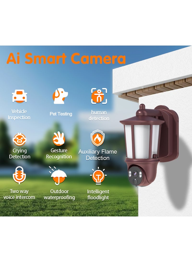 WiFi PTZ Security Camera wireless Surveillance Light Bulb Outdoor with Courtyard Light 3MP 360° Pan Tilt AI Human Detection Two Way Audio Full Color Night Vision Motion Alert Alarm LED video Camera Real-Time Remote Viewing monitor CCTV Camera for Home Security - Image 2