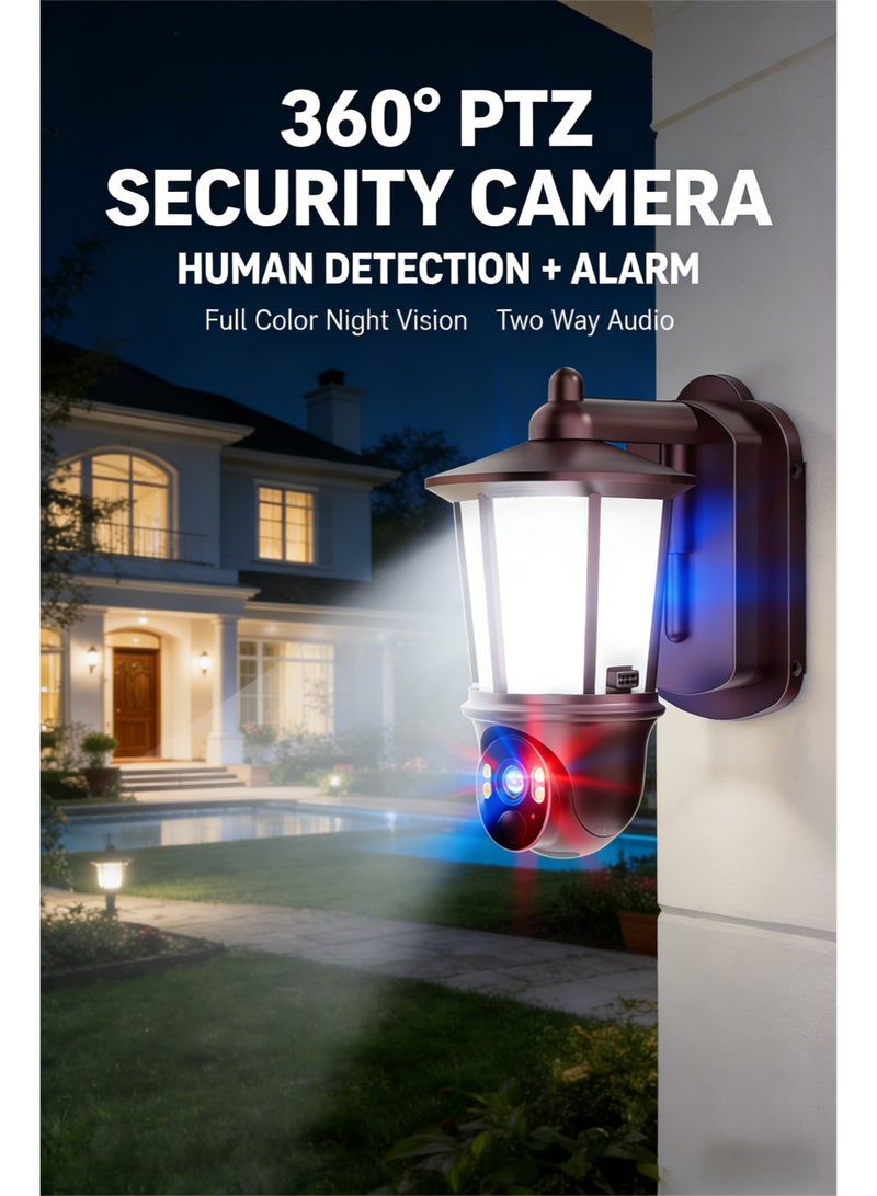WiFi PTZ Security Camera wireless Surveillance Light Bulb Outdoor with Courtyard Light 3MP 360° Pan Tilt AI Human Detection Two Way Audio Full Color Night Vision Motion Alert Alarm LED video Camera Real-Time Remote Viewing monitor CCTV Camera for Home Security - Image 1