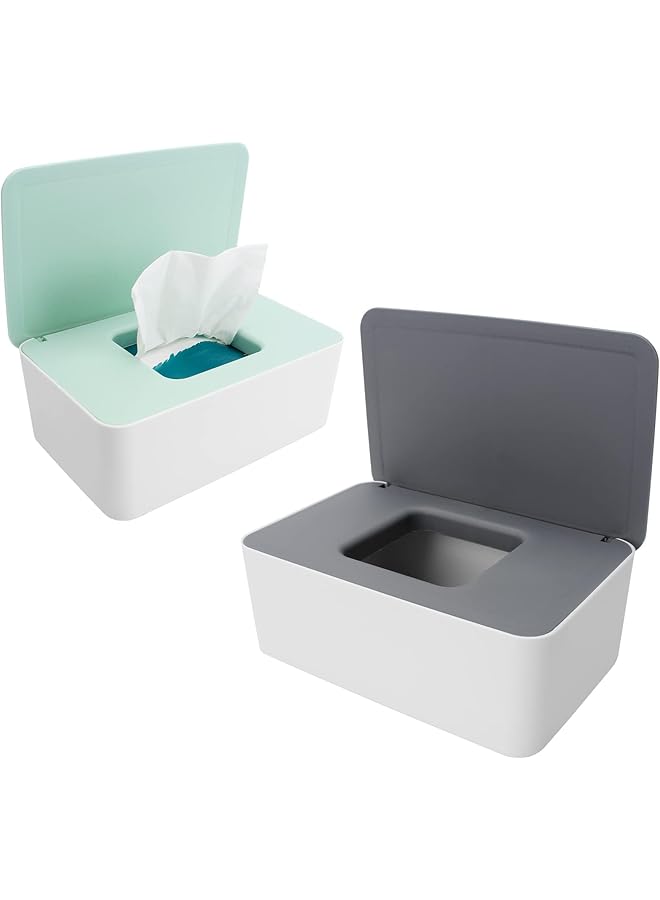 2 Pcs Wet Wipes Dispenser Box Baby Wipes Dispenser Box Large Capacity Toilet Wipes Holders With Lid