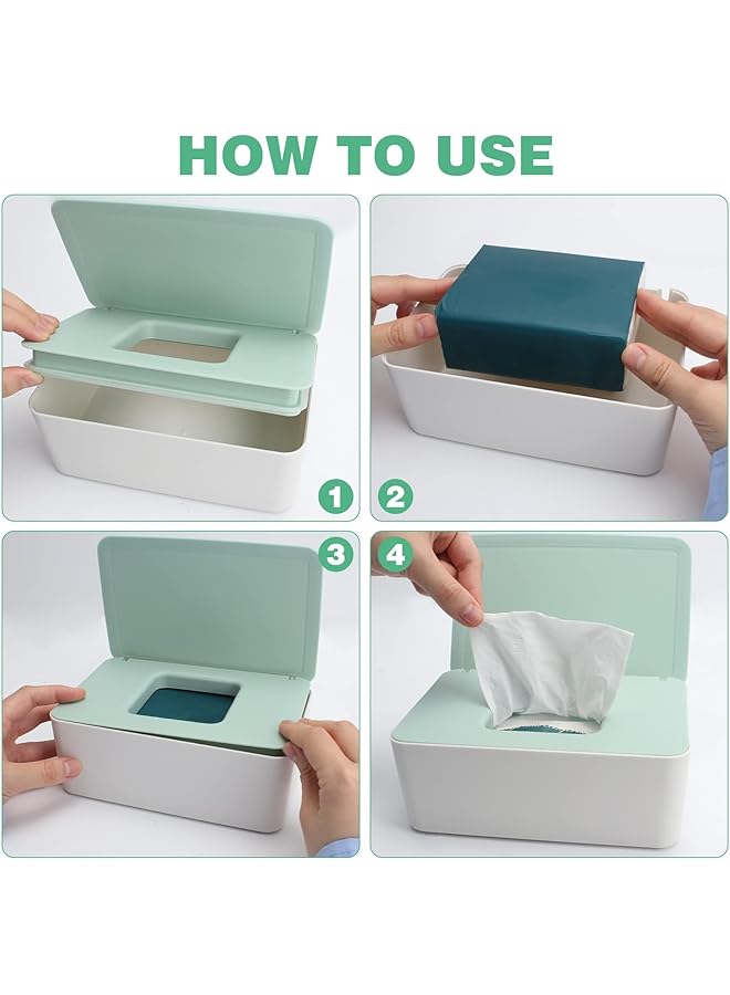 2 Pcs Wet Wipes Dispenser Box Baby Wipes Dispenser Box Large Capacity Toilet Wipes Holders With Lid