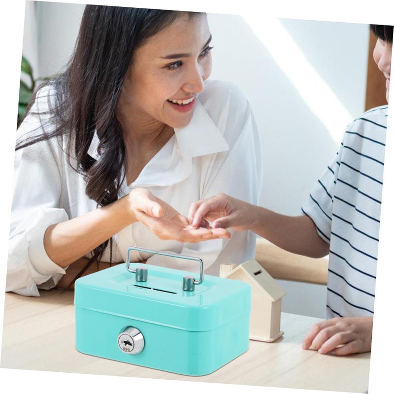 Metal Piggy Bank With Key Lock Secure Cash Box For Money And Valuables - Image 5