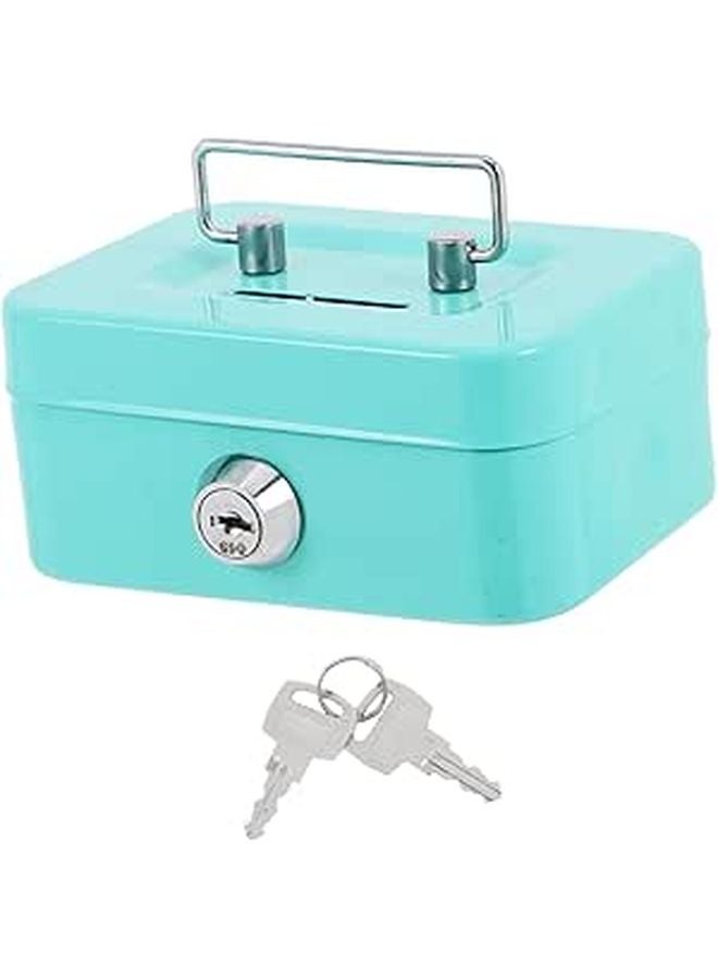 Metal Piggy Bank With Key Lock Secure Cash Box For Money And Valuables - Image 1