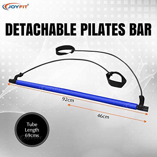 Joyfit Pilates Bar-with Resistance Tube, Detachable Exercise Pilates Bar Kit with Foot Loop for Home and Gym Pilates Workout, Whole Body Exercise, Yoga and Stretching- Ideal for Men & Women (Blue) - Image 2