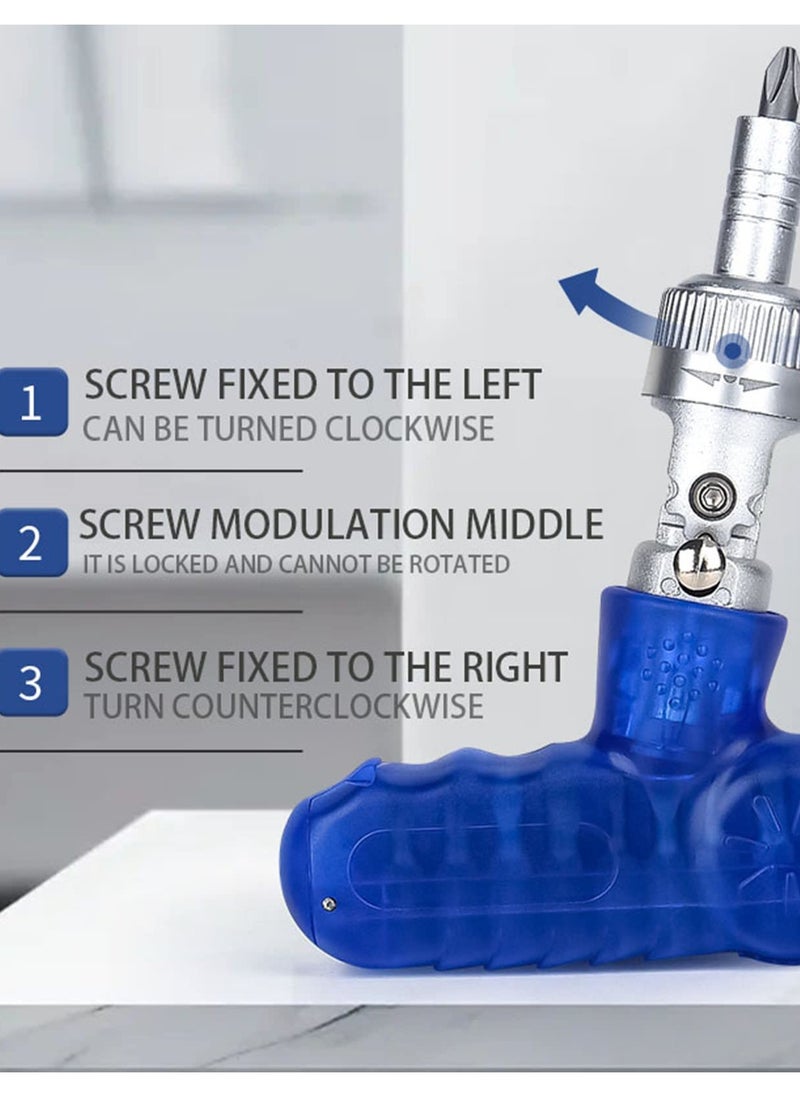 Excefore - Versatile 10-in-1 Magnetic Ratchet Screwdriver Set for Efficient Repair Work - Adjustable Rotary Angle, Multi-Bit Design, Ideal for DIY and Home Repairs - Image 1