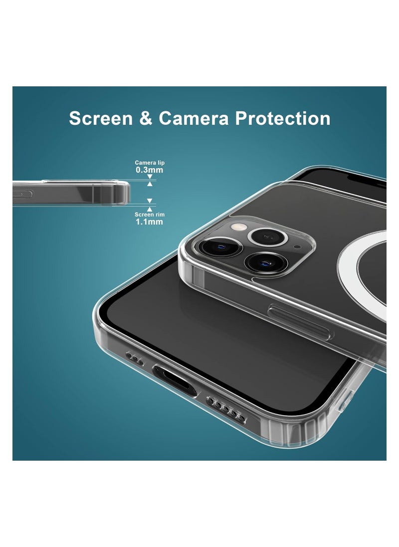 SYOSI - Compatible with iPhone 11 Pro Max clear Phone Case, Ultra-Thin Anti-Fall Anti-Scratch Anti-Yellow Silicone Protective Cover, for Magsafe Charger, Transparent(6.5 inch) - Image 1