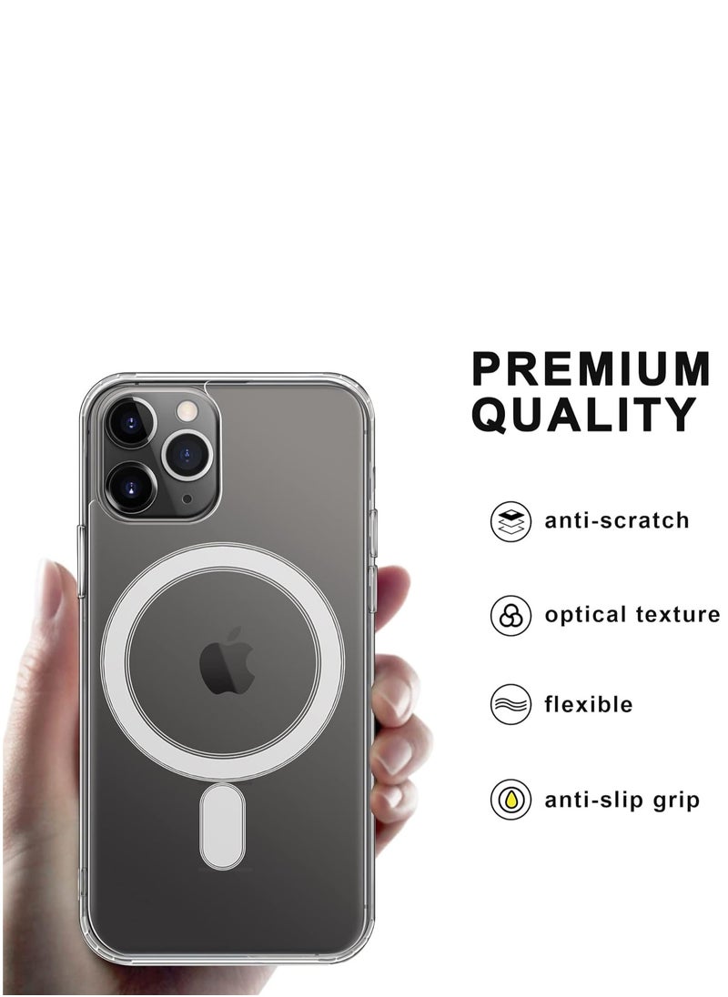 SYOSI - Compatible with iPhone 11 Pro Max clear Phone Case, Ultra-Thin Anti-Fall Anti-Scratch Anti-Yellow Silicone Protective Cover, for Magsafe Charger, Transparent(6.5 inch) - Image 1