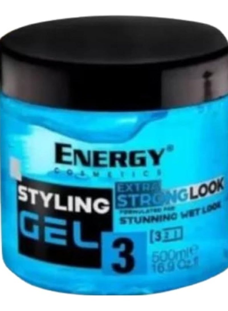 جل تصفيف الشعر من إينرجي إكسترا سترونج لوك (3) 500 مل