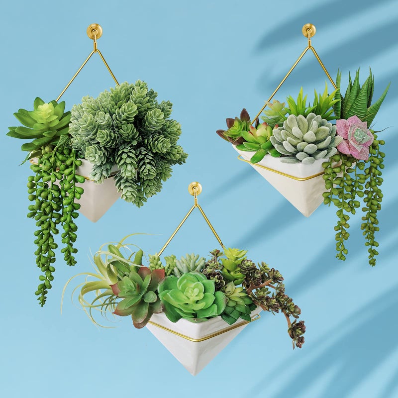 Winlyn Winlyn 22 Pcs Bulk Artificial Succulents Plants Unpotted Small Aloe Hanging String of Pearls Cactus Green Fake Succulents for Succulent Garden Arrangement Centerpiece Wall Indoor Outdoor Home Decor  - Image 5