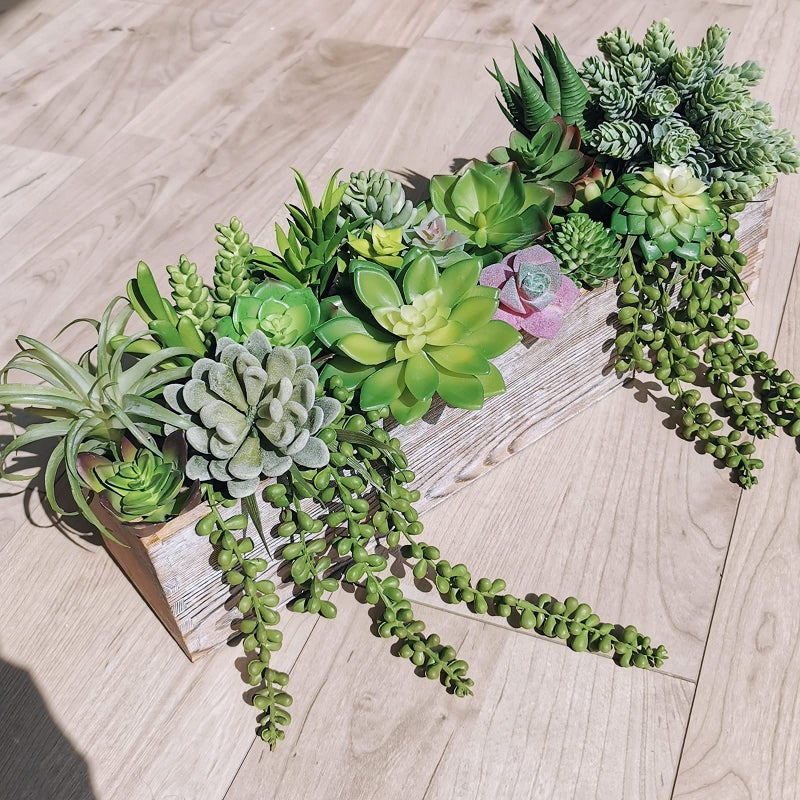 Winlyn Winlyn 22 Pcs Bulk Artificial Succulents Plants Unpotted Small Aloe Hanging String of Pearls Cactus Green Fake Succulents for Succulent Garden Arrangement Centerpiece Wall Indoor Outdoor Home Decor  - Image 4
