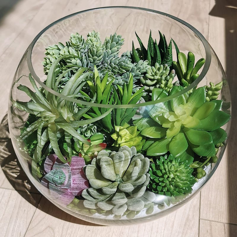 Winlyn Winlyn 22 Pcs Bulk Artificial Succulents Plants Unpotted Small Aloe Hanging String of Pearls Cactus Green Fake Succulents for Succulent Garden Arrangement Centerpiece Wall Indoor Outdoor Home Decor  - Image 2