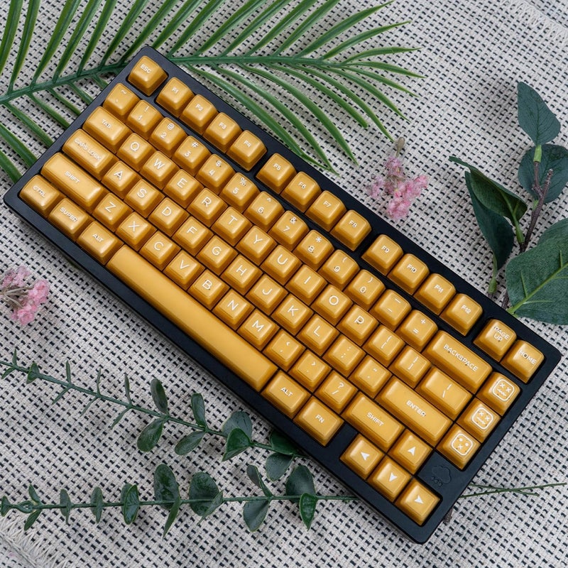 Sumgsn 142 Keys PBT Doubleshot Transluent Keycaps Yellow SA Profile Keycaps Set Fit for 61/64/87/104/108 Cherry Mx Switches Mechanical Keyboard - Image 4