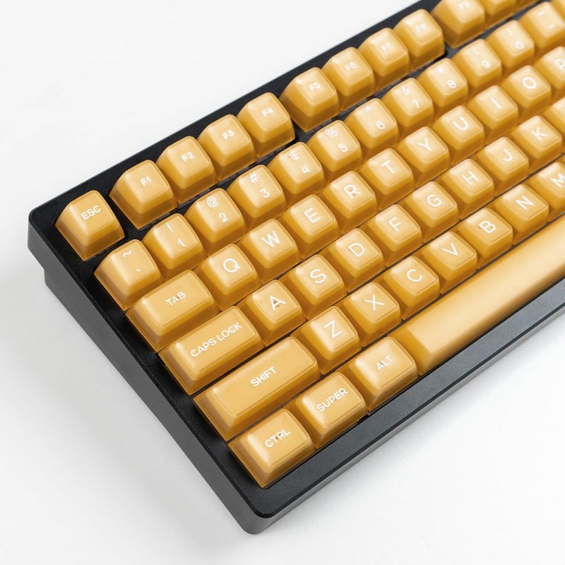 Sumgsn 142 Keys PBT Doubleshot Transluent Keycaps Yellow SA Profile Keycaps Set Fit for 61/64/87/104/108 Cherry Mx Switches Mechanical Keyboard - Image 1
