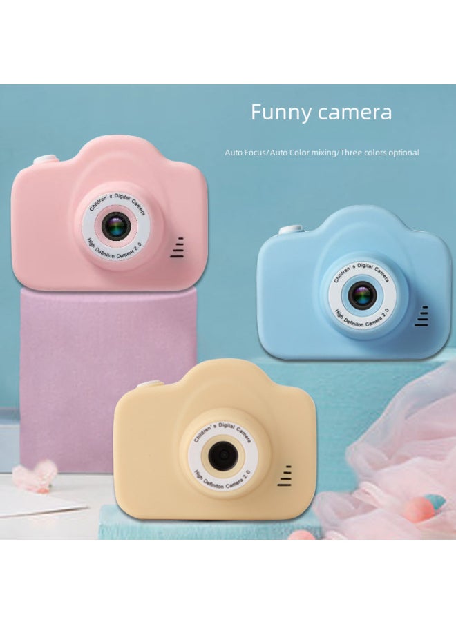 HD Digital Camera Mini Photo Video Student SLR Toy Gift Children's Camera-Color:Yellow HD Double Camera  - Image 2