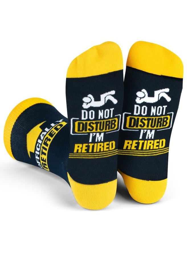 Lavley Funny Socks for Adults - Cool novelty socks for men, women and teens - Great stocking stuffer or birthday gift, Do Not Disturb I'm Retired, One size - Image 1
