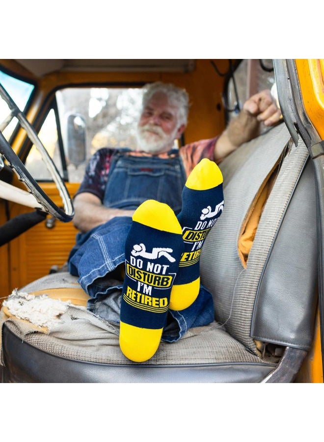 Lavley Funny Socks for Adults - Cool novelty socks for men, women and teens - Great stocking stuffer or birthday gift, Do Not Disturb I'm Retired, One size - Image 3